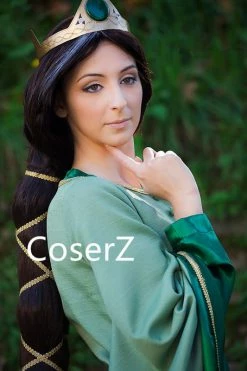 Coserz Brave Queen Elinor Costume For Adults, Queen Elinor Blue Dress Cosplay Costume For Women Without Accessories