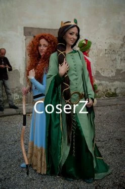 Coserz Brave Queen Elinor Costume For Adults, Queen Elinor Blue Dress Cosplay Costume For Women Without Accessories