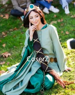 Coserz Brave Queen Elinor Costume For Adults, Queen Elinor Blue Dress Cosplay Costume For Women Without Accessories