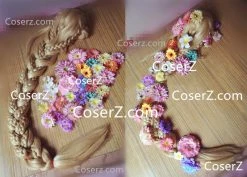 Princess Tangled Extra Long Rapunzel Wig Adult For Women (Flowers Option)