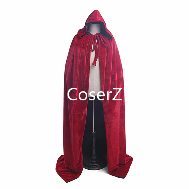 Coserz Red Hood Cloak Long Red Cloak For Adult Wizard Witch Medieval Robe Halloween Cosplay Costume Promotion 3 Coserz Red Hood Cloak Long Red Cloak For Adult Wizard Witch Medieval Robe Halloween Cosplay Costume Promotion