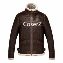 Coserz Promotion Resident Evil 4 Leon Kennedy Leather Jacket Cosplay Costume Faux Fur Coat For Men