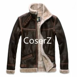 Coserz Promotion Resident Evil 4 Leon Kennedy Leather Jacket Cosplay Costume Faux Fur Coat For Men