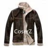Coserz Promotion Custom Resident Evil 4 Cosplay Costume Leon Kennedy Jacket Leather Faux Fur Coat