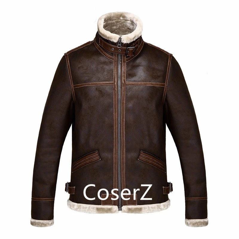 Coserz Promotion Custom Resident Evil 4 Cosplay Costume Leon Kennedy Jacket Leather Faux Fur Coat 5 Coserz Promotion Custom Resident Evil 4 Cosplay Costume Leon Kennedy Jacket Leather Faux Fur Coat