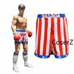 Coserz Promotion Rocky Balboa Apollo Movie Boxing American Flag Cosplay Shorts Robe Boxing Costume Robe And Shorts