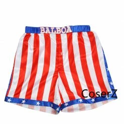 Coserz Promotion Rocky Balboa Apollo Movie Boxing American Flag Cosplay Shorts Robe Boxing Costume Robe And Shorts