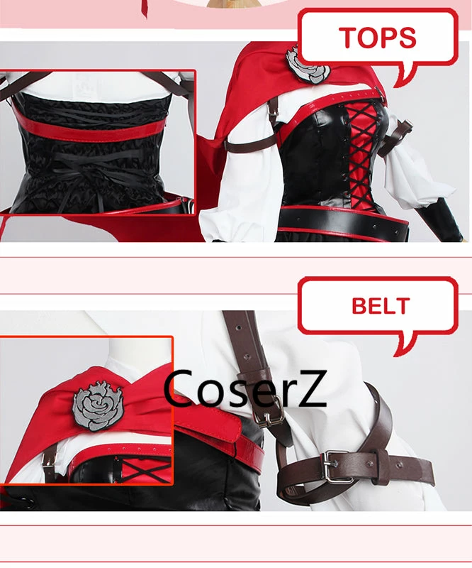 Coserz Ruby Rose Cosplay Costume, RWBY Cosplay 3 Season Ruby Costume 7 Coserz Ruby Rose Cosplay Costume, RWBY Cosplay 3 Season Ruby Costume