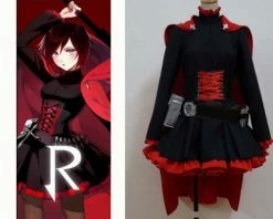 Anime Custom RWBY Costume, Ruby Rose Red Costume, Ruby Cosplay Costume