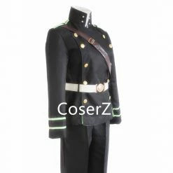 Coserz Custom Seraph Of The End Yuichiro Hyakuya Cosplay Costume With Coat Strap Belt Pants Military Suit
