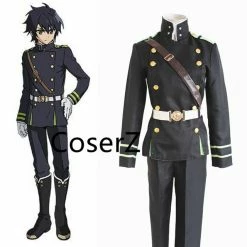 Coserz Custom Seraph Of The End Yuichiro Hyakuya Cosplay Costume With Coat Strap Belt Pants Military Suit