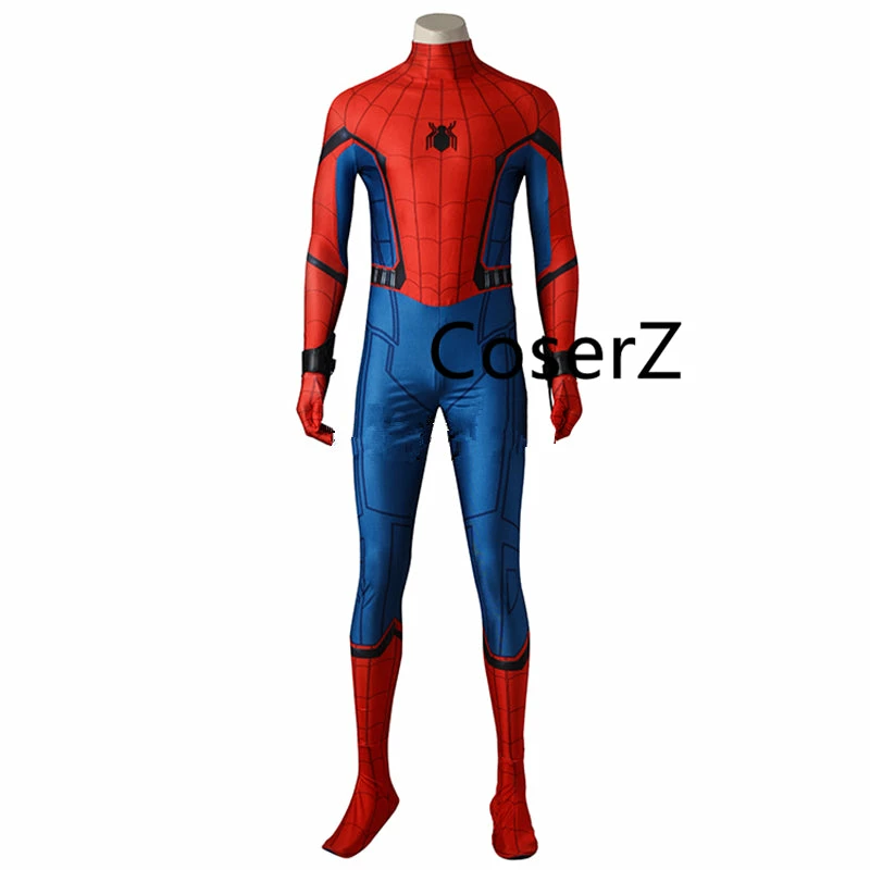 Coserz Spider-Man Homecoming Cosplay Costume Superhero Spider Man Jumpsuit Halloween Costume 3 Coserz Spider-Man Homecoming Cosplay Costume Superhero Spider Man Jumpsuit Halloween Costume