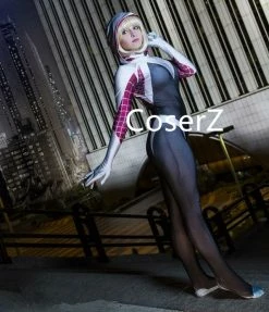 Coserz Spider Gwen Stacy Costume Spandex Zentai Spiderman Cosplay Costume 3D Print Promotion