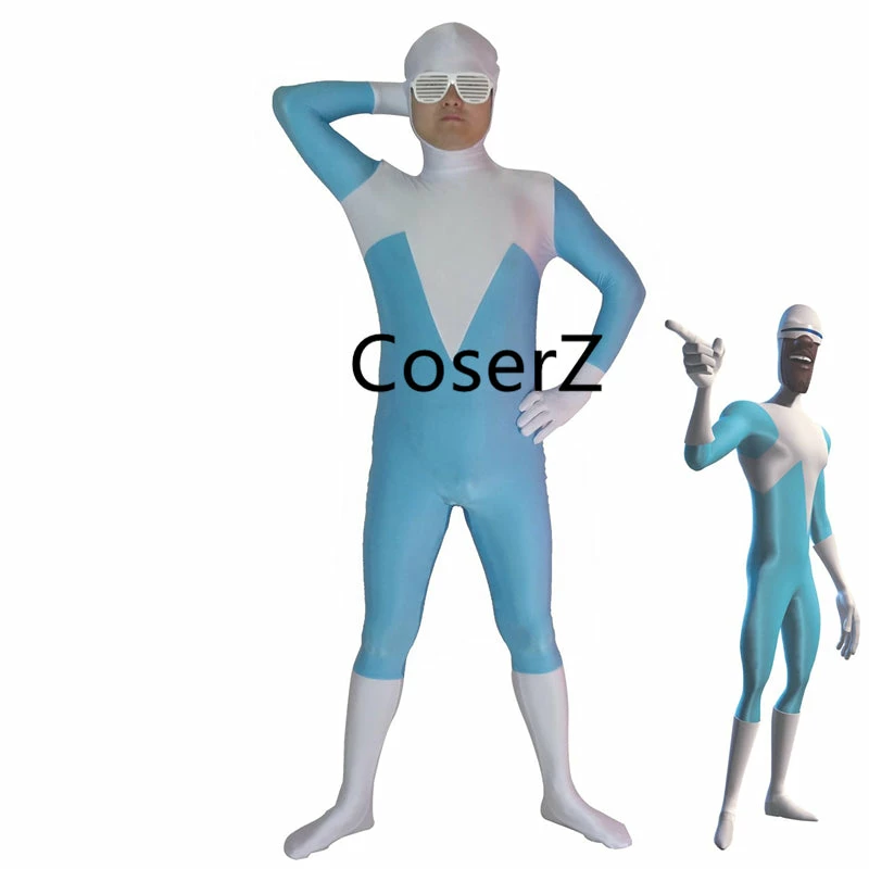 Coserz Promotion Superhero Frozone Costume Halloween Party Cosplay Zentai Suit 3 Coserz Promotion Superhero Frozone Costume Halloween Party Cosplay Zentai Suit