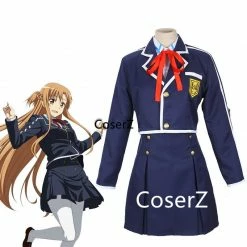 Coserz Promotion Sword Art Online SAO Yuuki Asuna Cosplay Costume School Uniform Coat Shirt Skirt