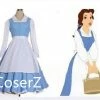 Custom-made Belle Blue Maid Dress, Princess Belle Blue Dress Costume