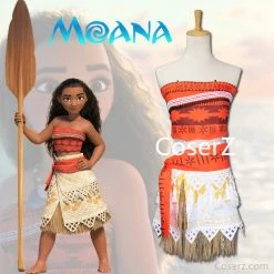 Princess Kids Moana Dress, Moana Costume, Moana Cosplay Halloween Costume For Girls