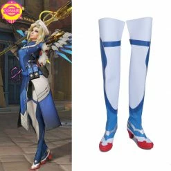 Game OW Mercy Angela Ziegler Cosplay Shoes