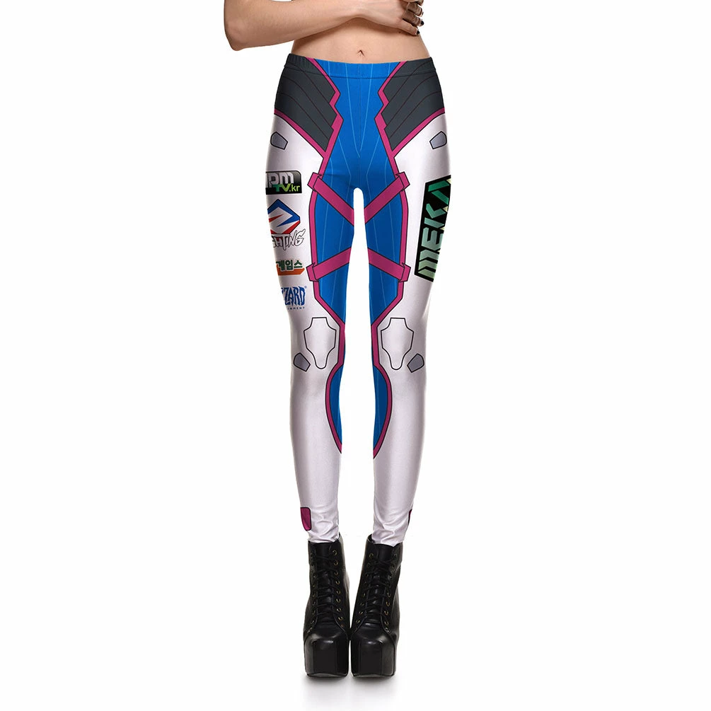 Game Overwatch D.VA Leggings Printed Pants Trousers Stretch Pants 3 Game Overwatch D.VA Leggings Printed Pants Trousers Stretch Pants