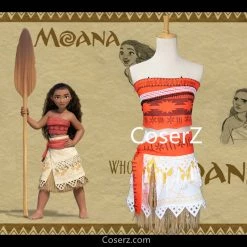 Princess Kids Moana Costume, Moana Dress, Moana Cosplay Halloween Costume For Girls