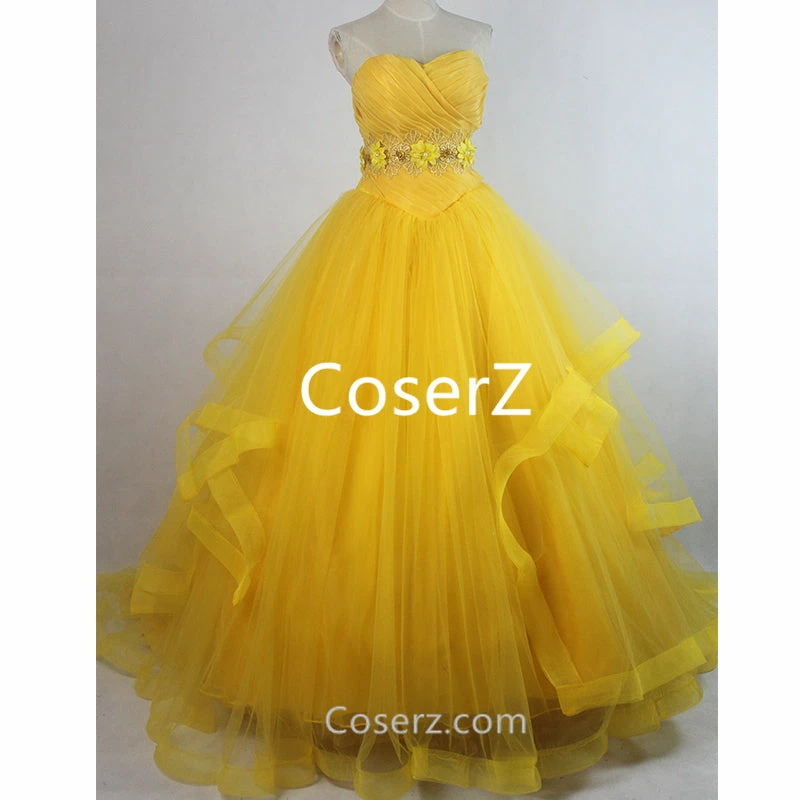 Princess Beauty And The Beast Belle Cosplay Costume, Belle Dress Halloween Costume 4 Princess Beauty And The Beast Belle Cosplay Costume, Belle Dress Halloween Costume