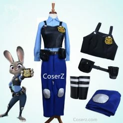 Princess Zootopia Rabbit Bunny Officer Judy Hopps Costume Uniform Outfit