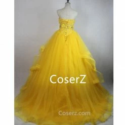 Princess Beauty And The Beast Belle Cosplay Costume, Belle Dress Halloween Costume 9 Princess Beauty And The Beast Belle Cosplay Costume, Belle Dress Halloween Costume