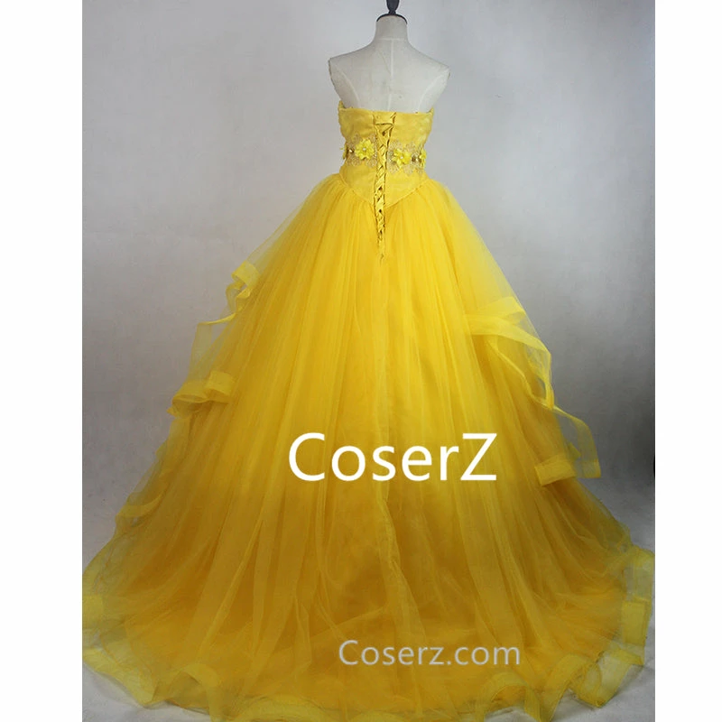 Princess Beauty And The Beast Belle Cosplay Costume, Belle Dress Halloween Costume 5 Princess Beauty And The Beast Belle Cosplay Costume, Belle Dress Halloween Costume