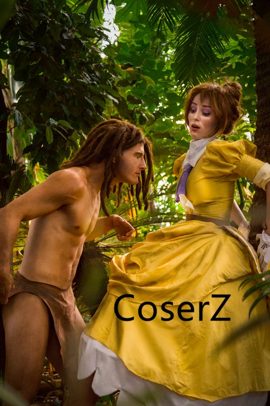 Coserz Promotion Tarzan And Jane Porter Costume, Jane Dress Cosplay Costume With Gloves 9 Coserz Promotion Tarzan And Jane Porter Costume, Jane Dress Cosplay Costume With Gloves
