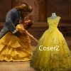 2017 Moive Beauty And The Beast Belle Dress Princess Top Quality Cosplay Costume 1 2017 Moive Beauty And The Beast Belle Dress Princess Top Quality Cosplay Costume