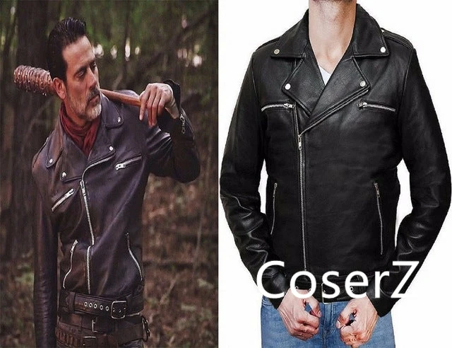 Coserz Promotion The Walking Dead 7 Cosplay Costume Negan Black Leather Jacket 3 Coserz Promotion The Walking Dead 7 Cosplay Costume Negan Black Leather Jacket