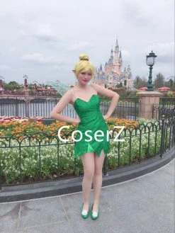 Coserz TinkerBell Cosplay Costume Without Wings, Tinker Bell Costume Adults Without Wings