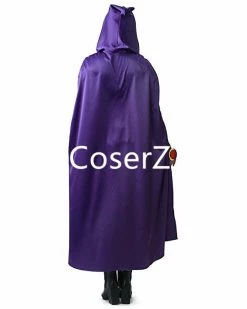 Coserz Promotion Women's Raven Purple Cloak Black Jumpsuit Cosplay Costume