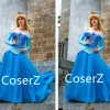 Princess Aurora Dress, Aurora Blue Cosplay Costume Custom Made