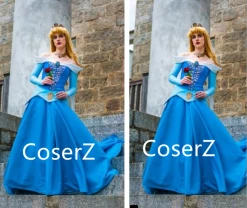 Princess Aurora Dress, Aurora Blue Cosplay Costume Custom Made
