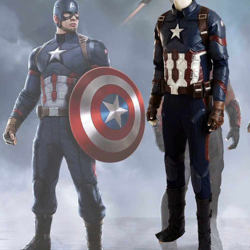 Comic Captain America 3 Civil War Captain America Cosplay Costume Deluxe 3 Comic Captain America 3 Civil War Captain America Cosplay Costume Deluxe