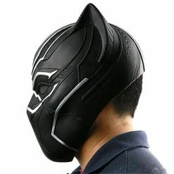 Comic Captain America Civil War Black Panther Latex Mask Halloween Cosplay Helmet