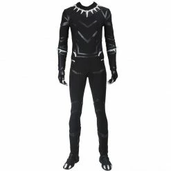 Comic Captain America Civil War Black Panther T'Challa Cosplay Costume With Boots