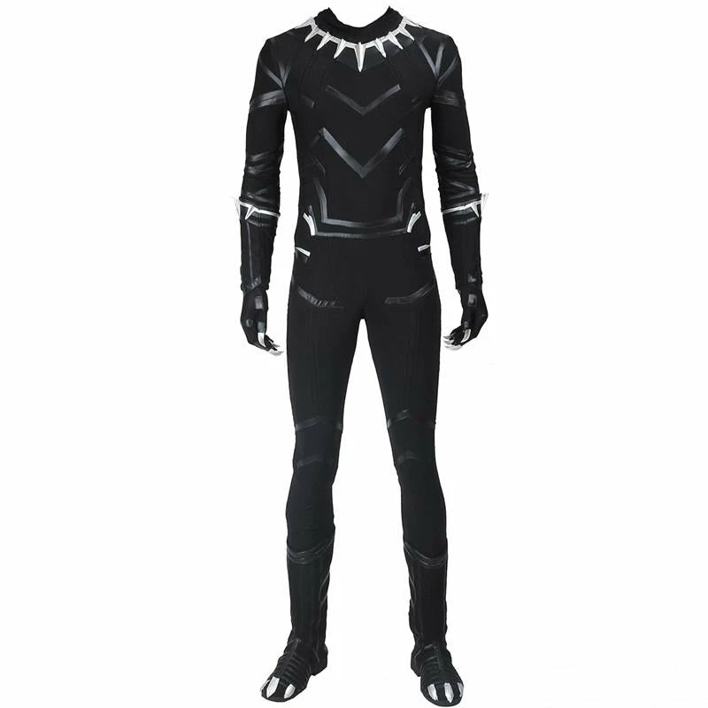 Comic Captain America Civil War Black Panther T'Challa Cosplay Costume With Boots 4 Comic Captain America Civil War Black Panther T'Challa Cosplay Costume With Boots