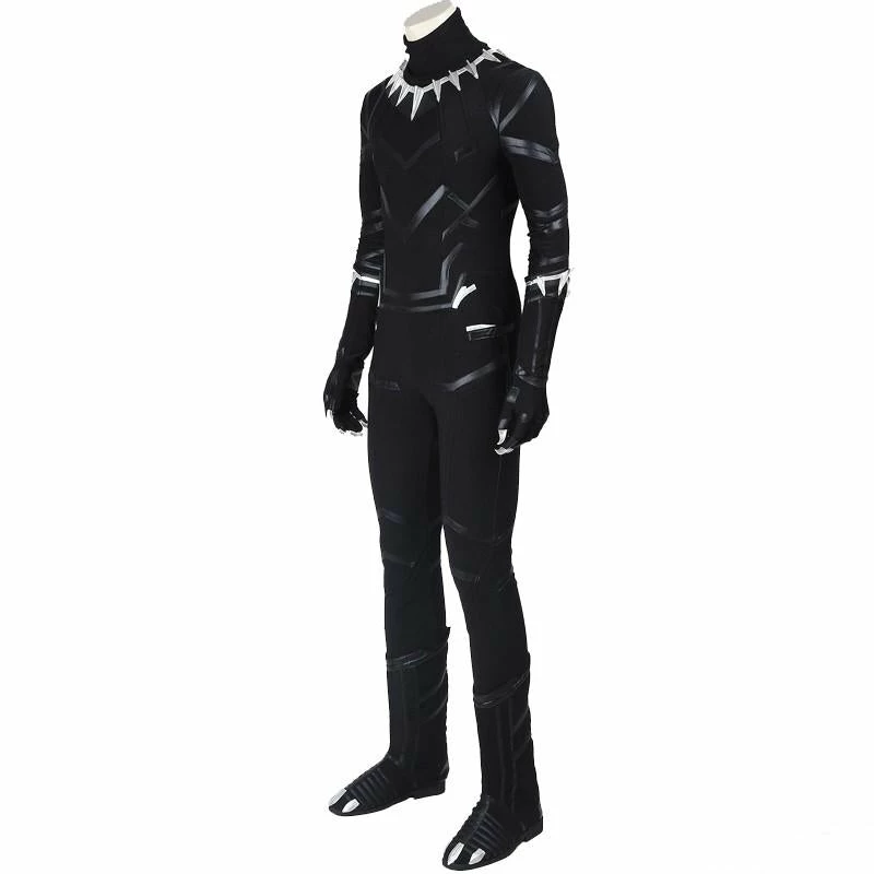 Comic Captain America Civil War Black Panther T'Challa Cosplay Costume With Boots 5 Comic Captain America Civil War Black Panther T'Challa Cosplay Costume With Boots