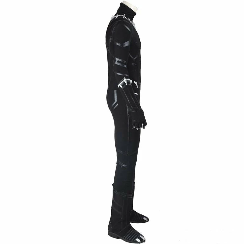 Comic Captain America Civil War Black Panther T'Challa Cosplay Costume With Boots 6 Comic Captain America Civil War Black Panther T'Challa Cosplay Costume With Boots
