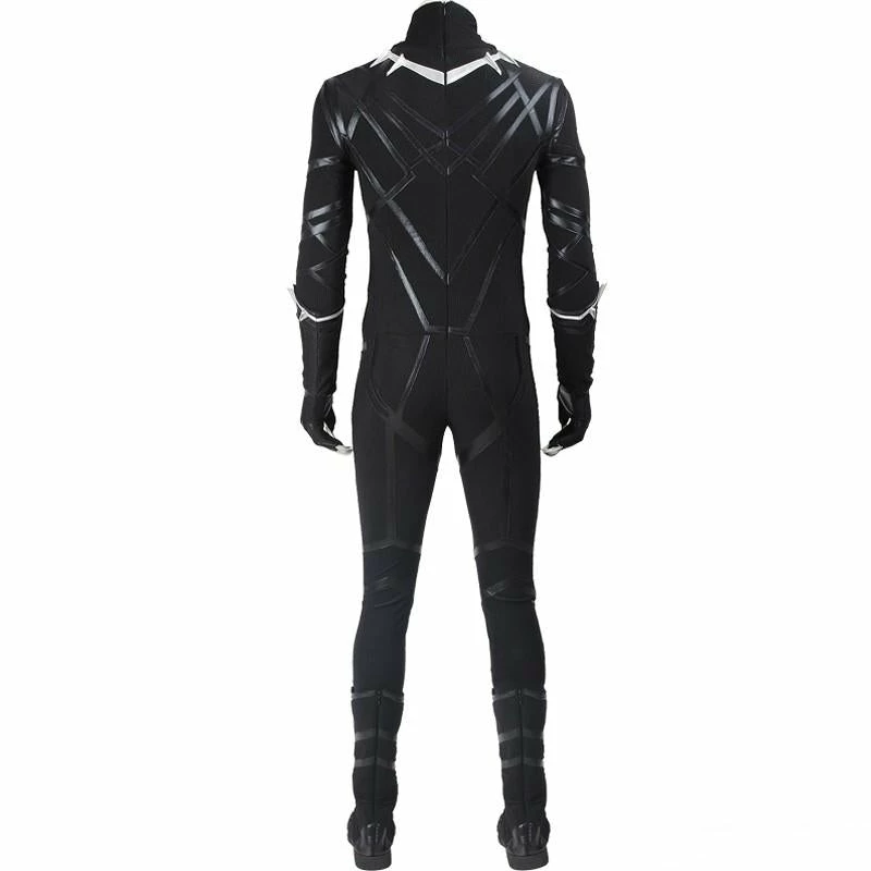 Comic Captain America Civil War Black Panther T'Challa Cosplay Costume With Boots 7 Comic Captain America Civil War Black Panther T'Challa Cosplay Costume With Boots
