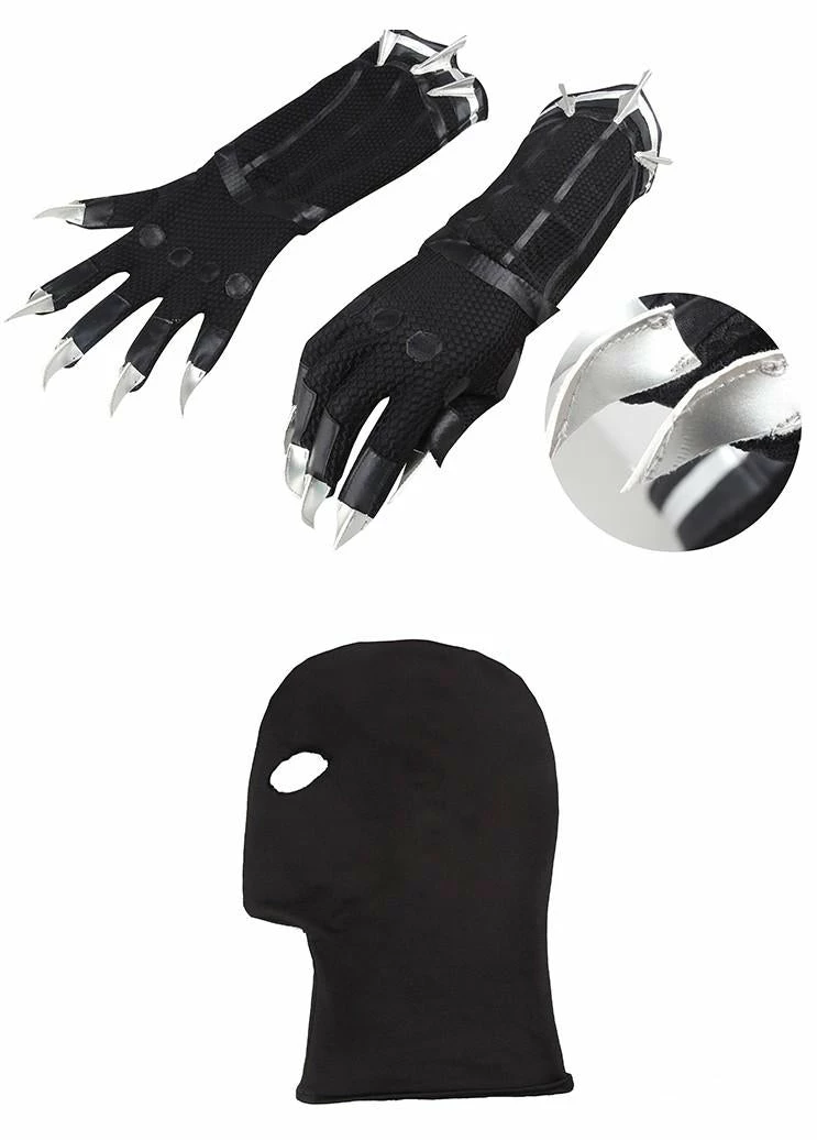 Comic Captain America Civil War Black Panther T'Challa Cosplay Costume With Boots 8 Comic Captain America Civil War Black Panther T'Challa Cosplay Costume With Boots
