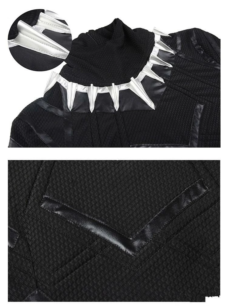 Comic Captain America Civil War Black Panther T'Challa Cosplay Costume With Boots 9 Comic Captain America Civil War Black Panther T'Challa Cosplay Costume With Boots