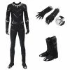 Comic Captain America Civil War Black Panther T'Challa Cosplay Costume With Boots