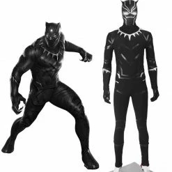 Comic Captain America Civil War Black Panther Costume T'Challa Cosplay Costume