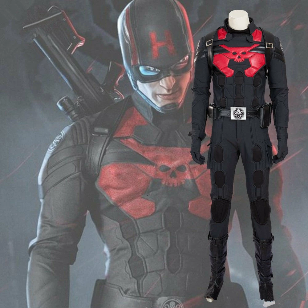 Comic Captain America Hydra Agent Cosplay Costume Full Set 3 Comic Captain America Hydra Agent Cosplay Costume Full Set