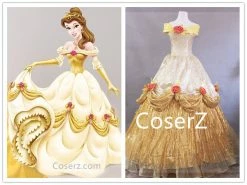 Princess Custom Belle Dress, Beauty And The Beast Belle Cosplay Costume Halloween Costume