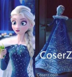 Princess Custom Olaf's Frozen Adventure Elsa Cape Elsa Cloak Cosplay Costume
