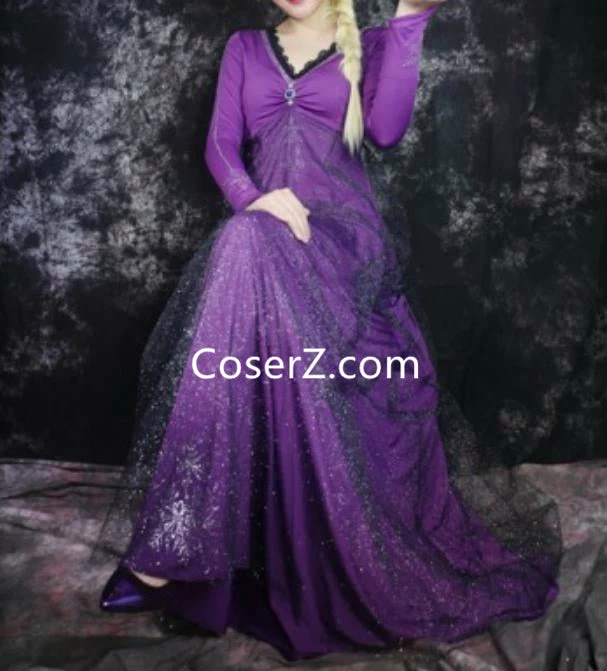 Princess Frozen 2 Elsa Red Dress, Frozen 2 Elsa Purple Dress For Adult 4 Princess Frozen 2 Elsa Red Dress, Frozen 2 Elsa Purple Dress For Adult
